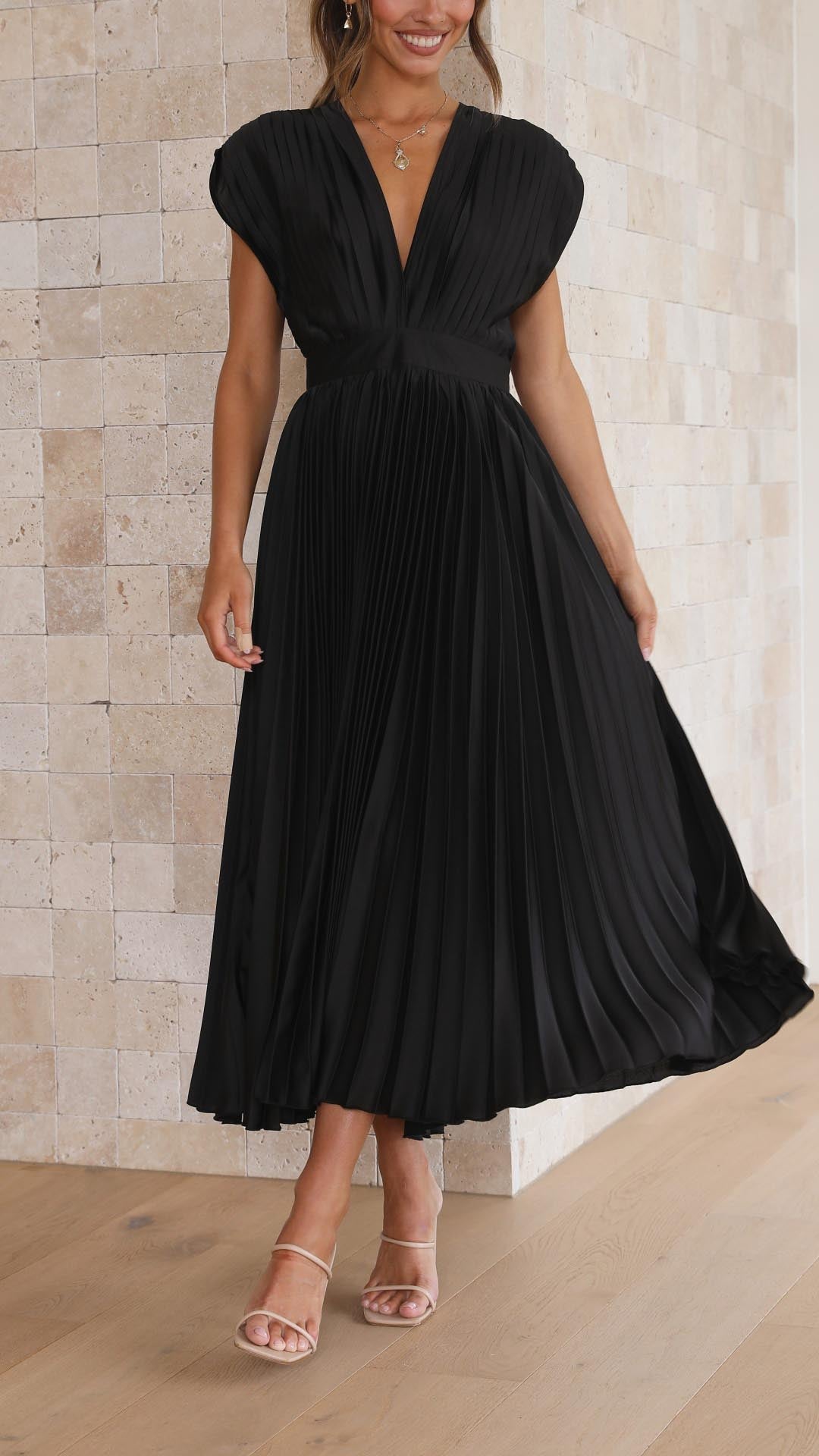 Image of Women's Sleeveless A-Line Midi Dress