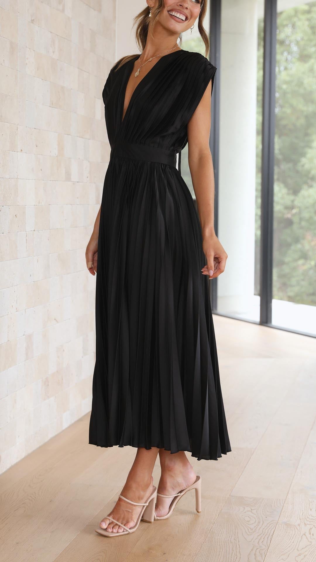 Image of Women's Sleeveless A-Line Midi Dress