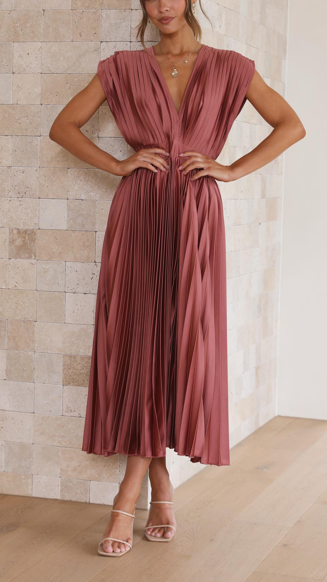 Image of Women's Sleeveless A-Line Midi Dress