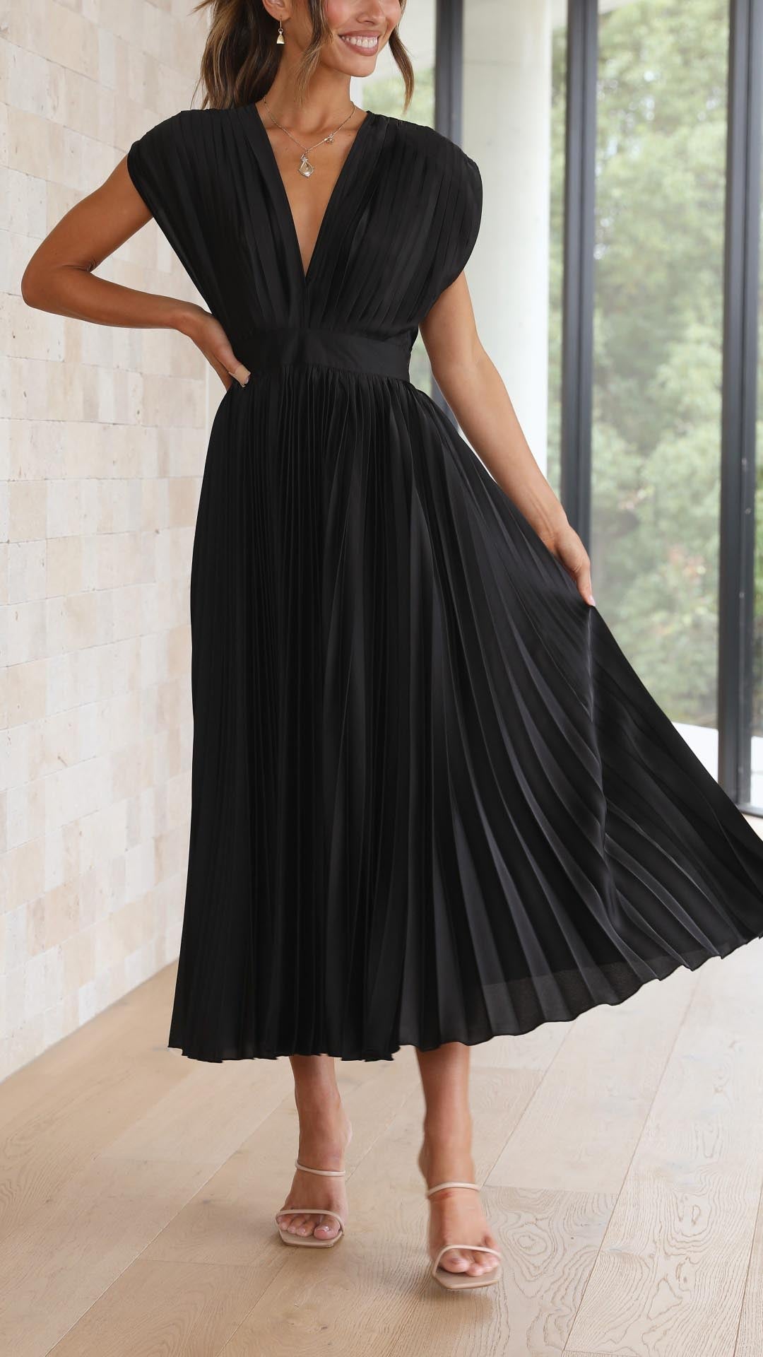 Image of Women's Sleeveless A-Line Midi Dress