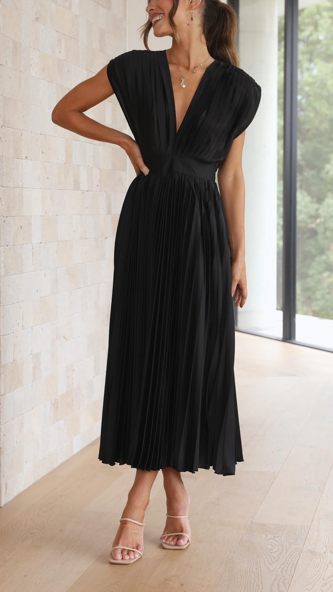 Image of Women's Sleeveless A-Line Midi Dress