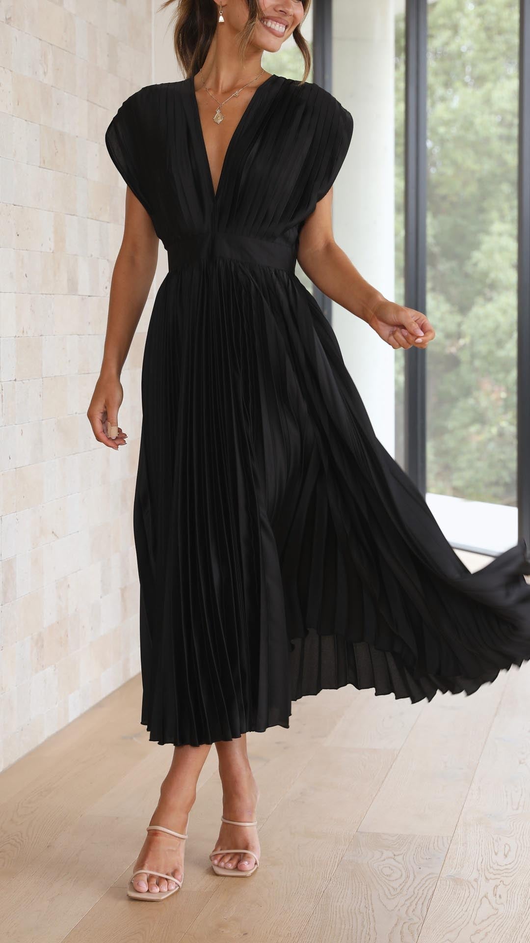 Image of Women's Sleeveless A-Line Midi Dress