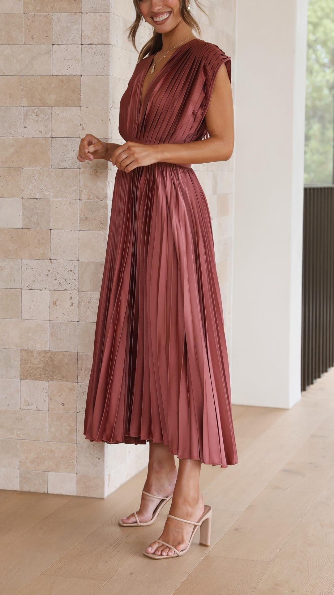 Image of Women's Sleeveless A-Line Midi Dress