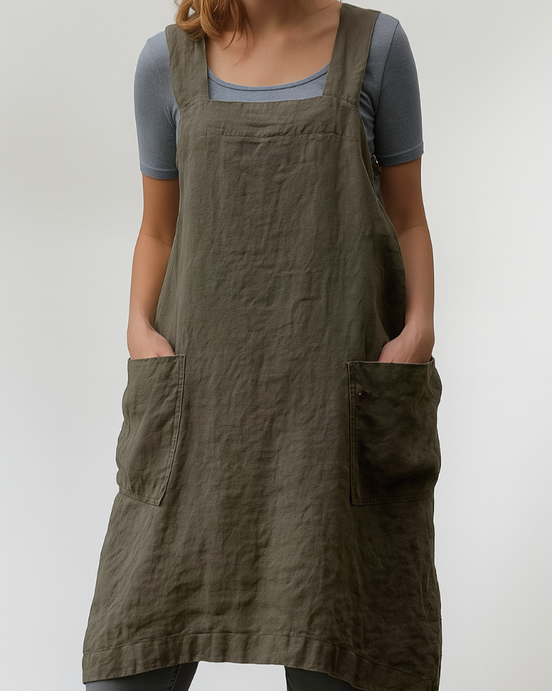 Image of Women's Sleeveless Apron Midi Dress