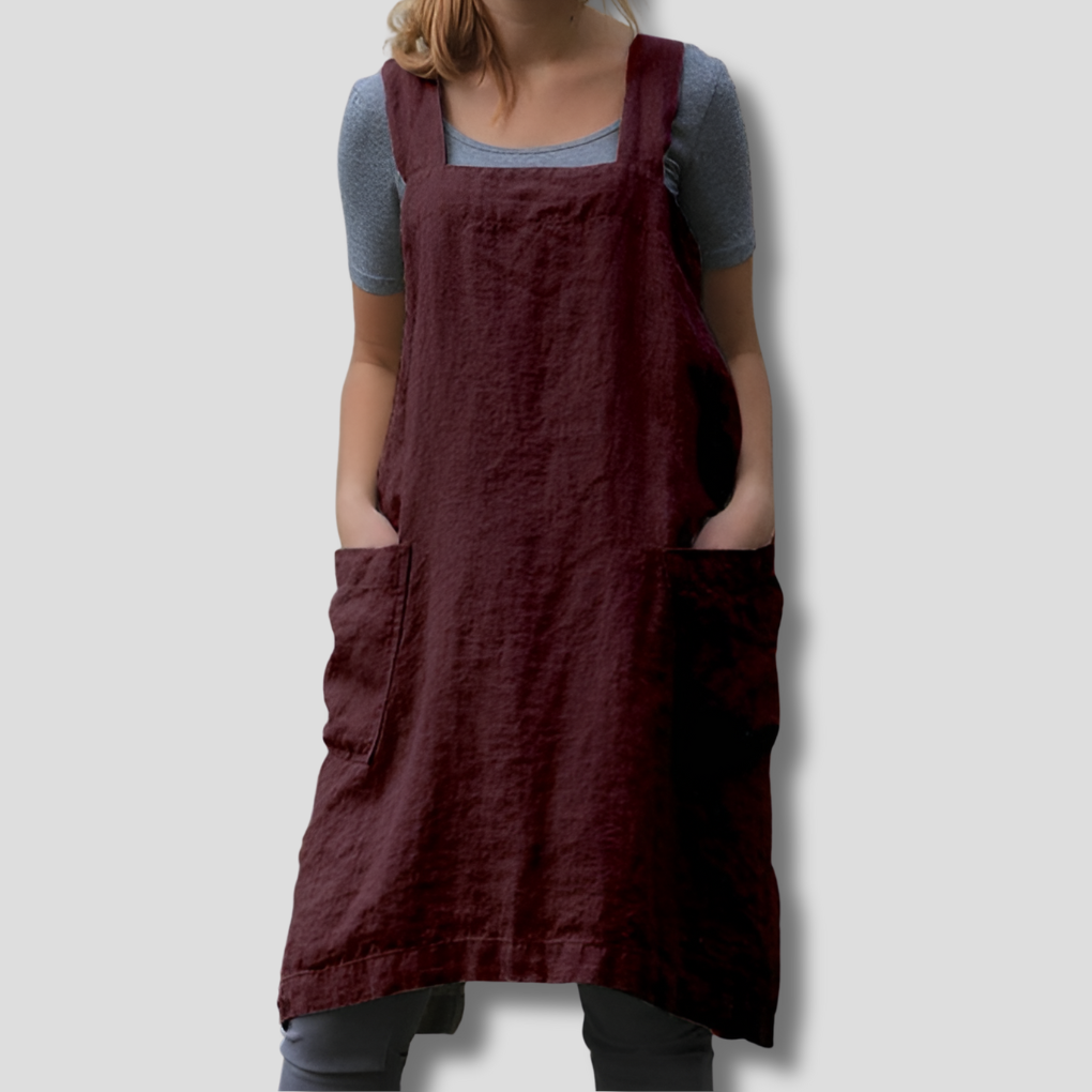Image of Women's Sleeveless Apron Midi Dress