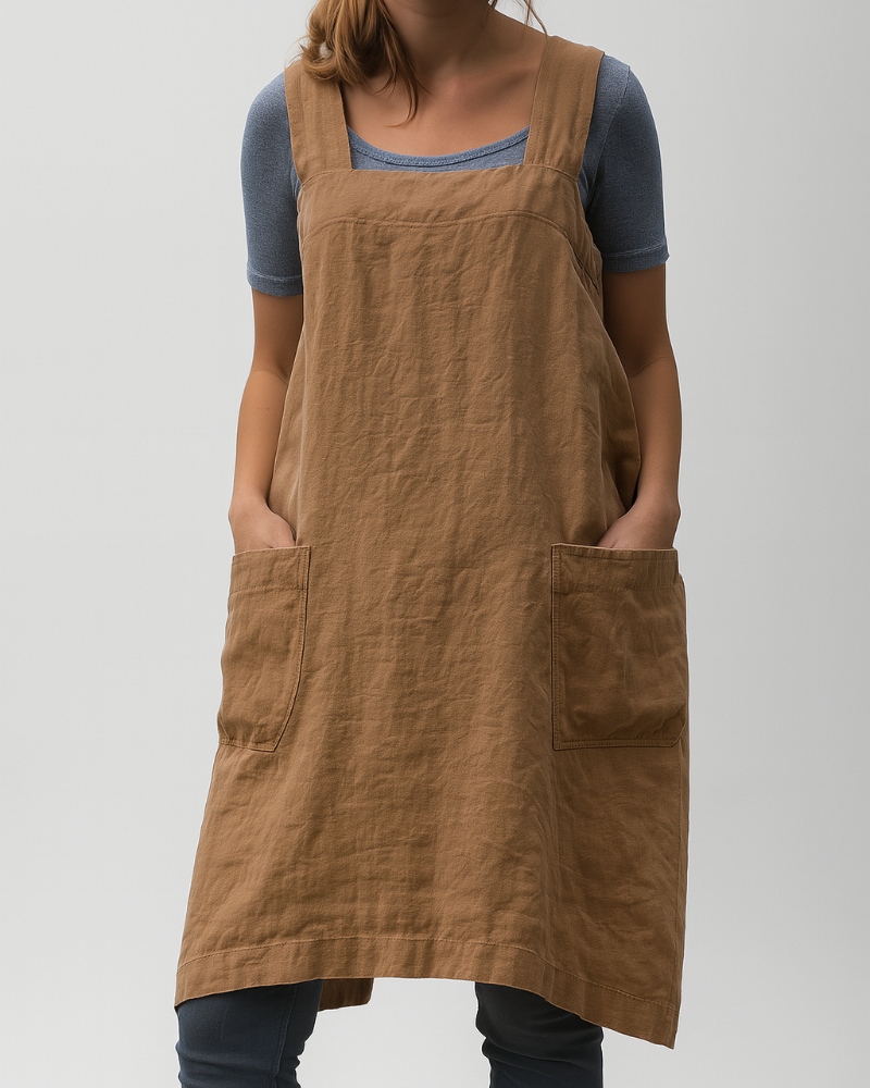 Image of Women's Sleeveless Apron Midi Dress