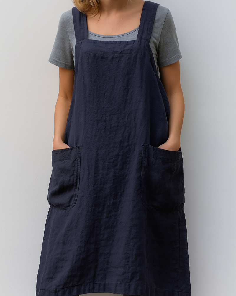 Image of Women's Sleeveless Apron Midi Dress