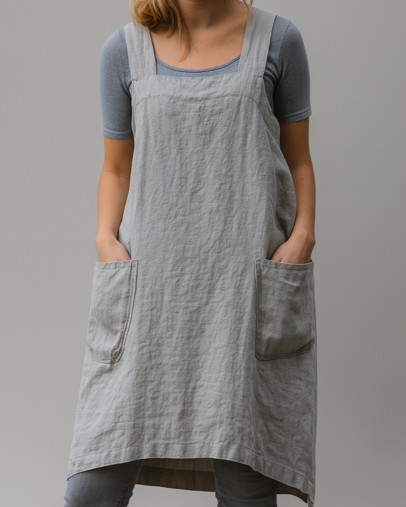 Image of Women's Sleeveless Apron Midi Dress