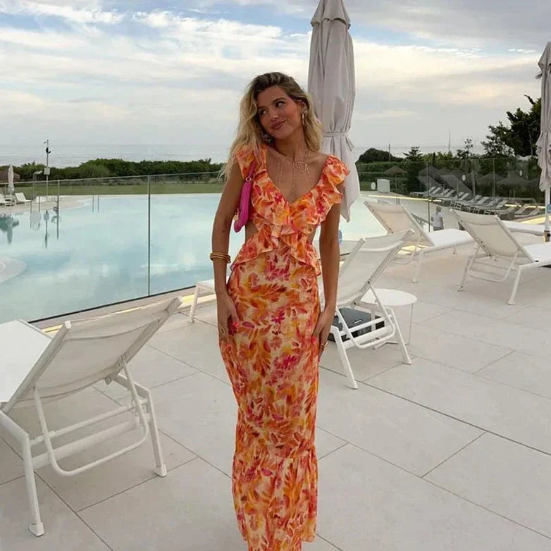 Image of Women's Sleeveless Floral Maxi Dress