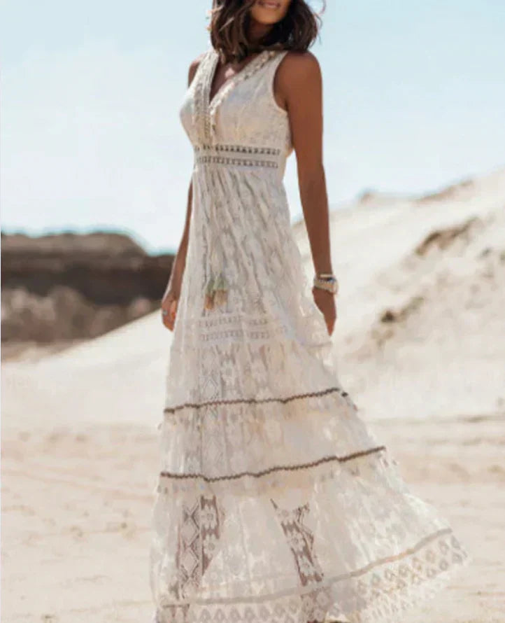 Image of Women's Sleeveless Lace Maxi Dress