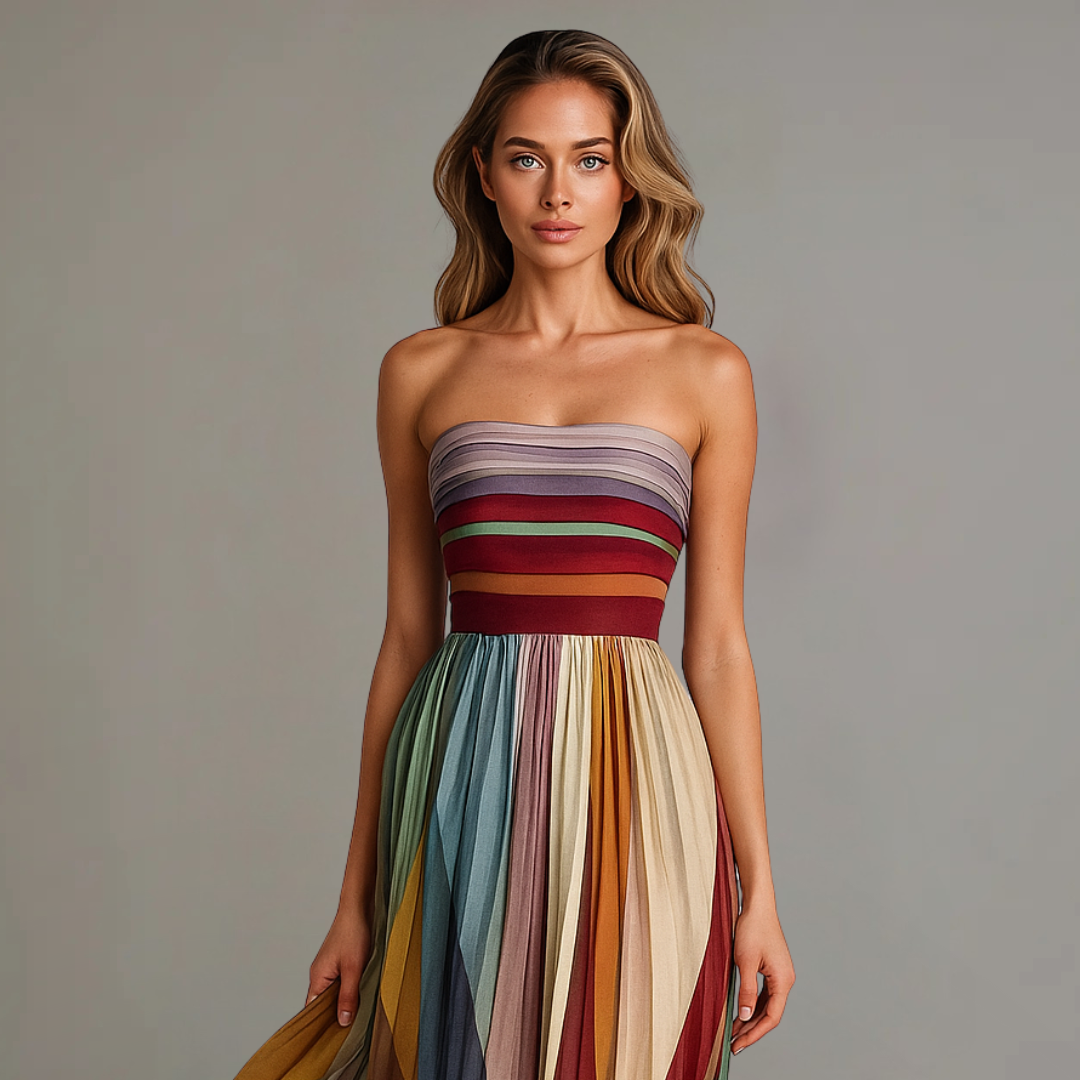 Image of Women's Strapless A-Line Maxi Dress