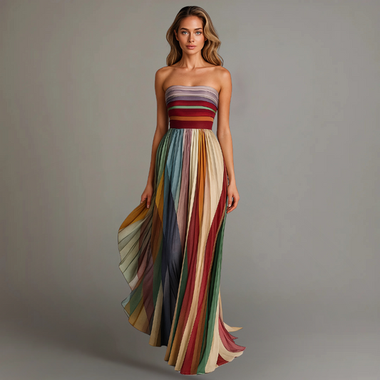 Image of Women's Strapless A-Line Maxi Dress