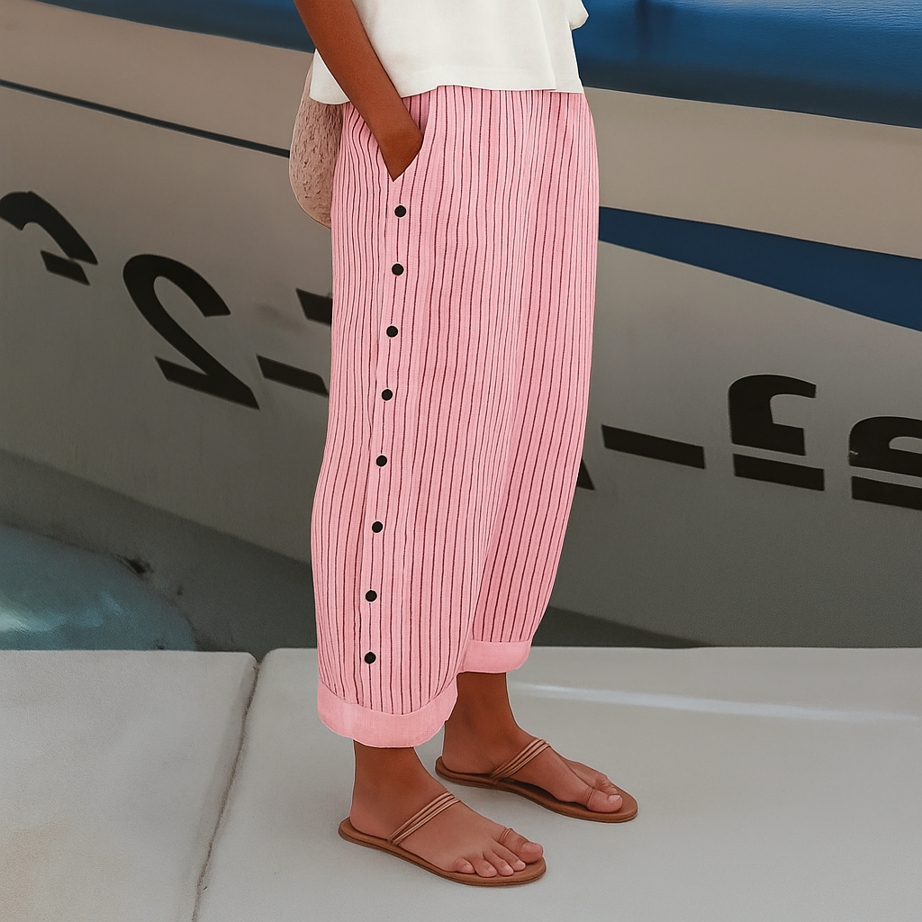 Image of Women's Striped Wide-Leg Pants