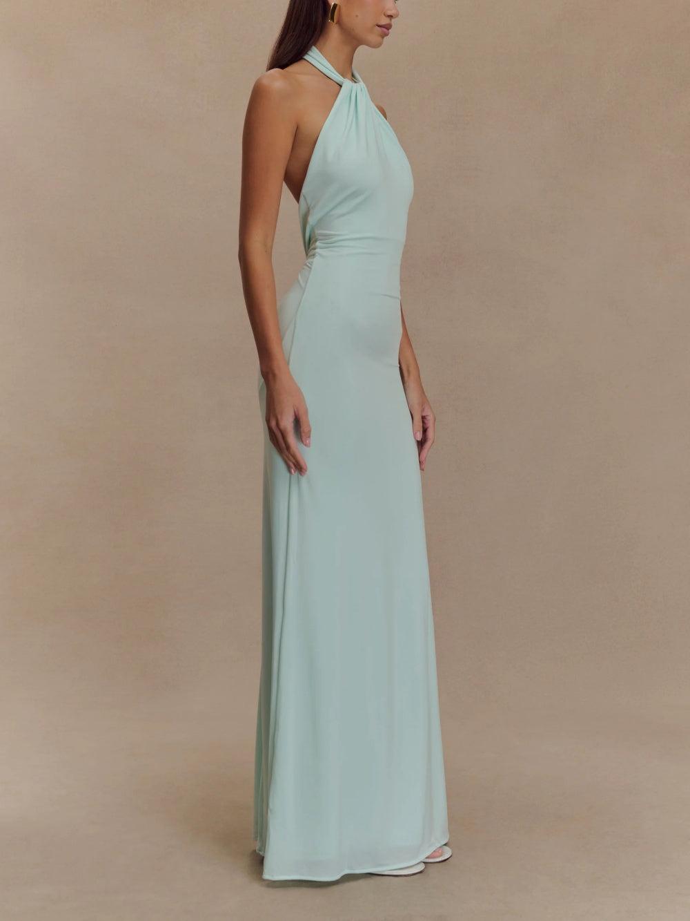 Image of Women's Twist Neck Fitted Maxi Dress