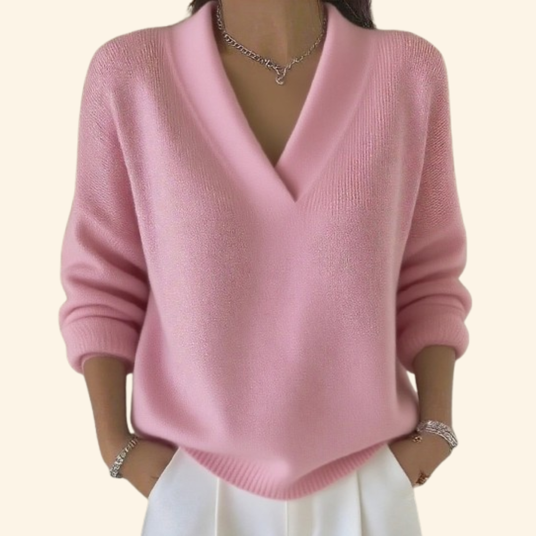 Image of Women's V-Neck Relaxed Fit Sweater