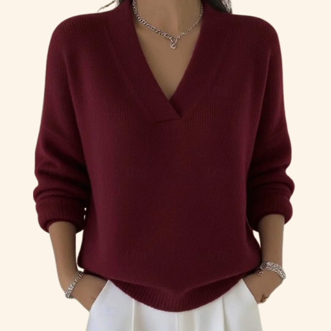 Image of Women's V-Neck Relaxed Fit Sweater