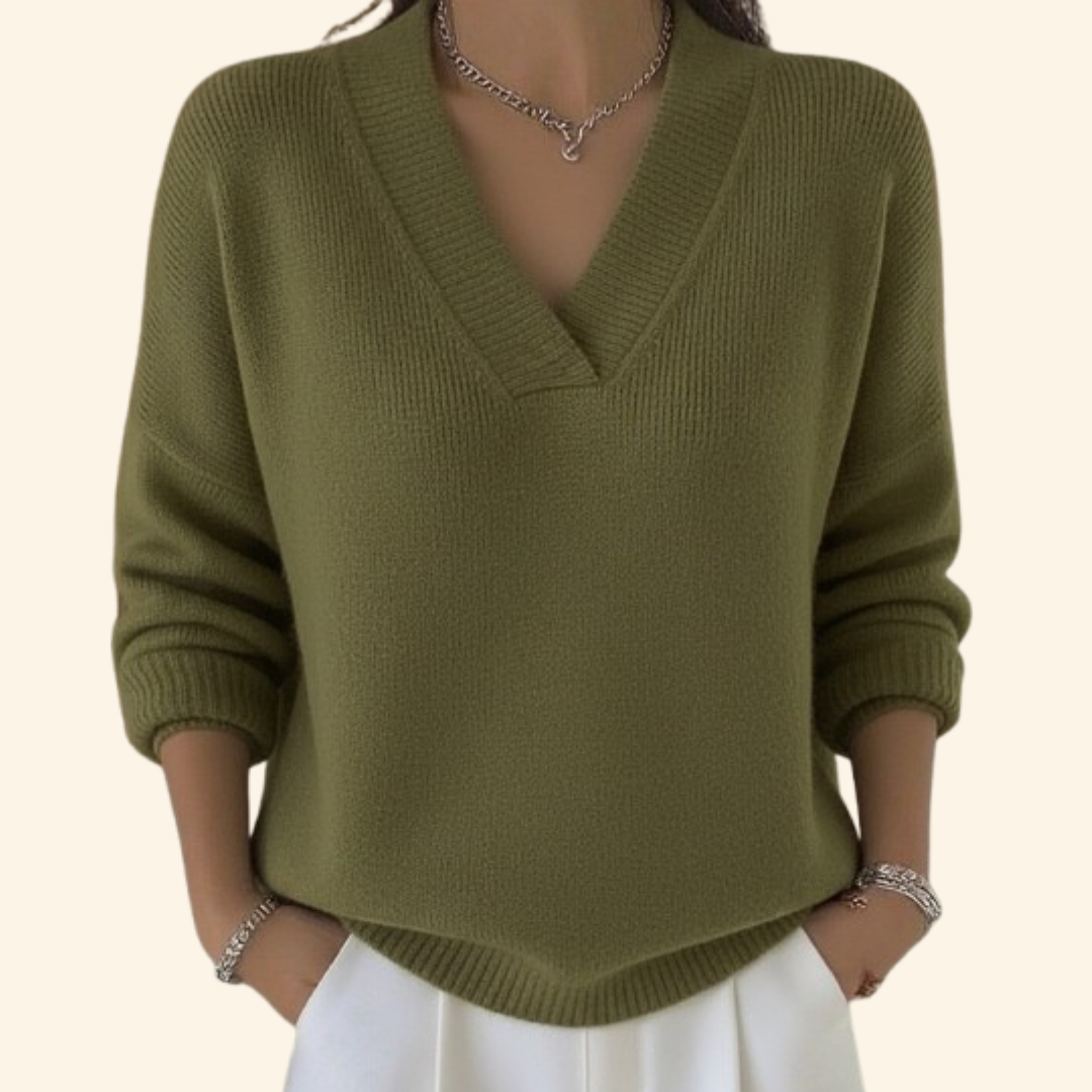 Image of Women's V-Neck Relaxed Fit Sweater