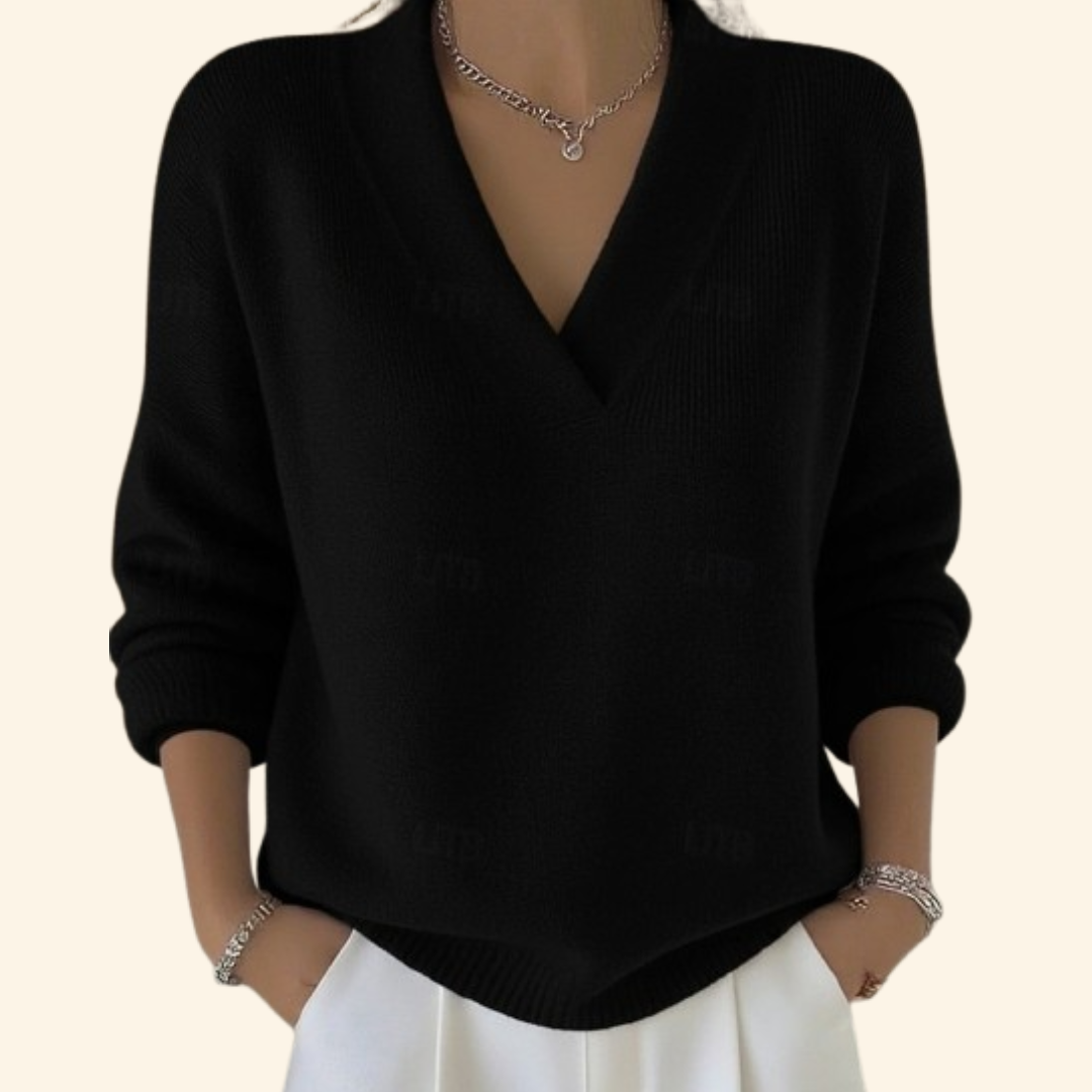 Image of Women's V-Neck Relaxed Fit Sweater