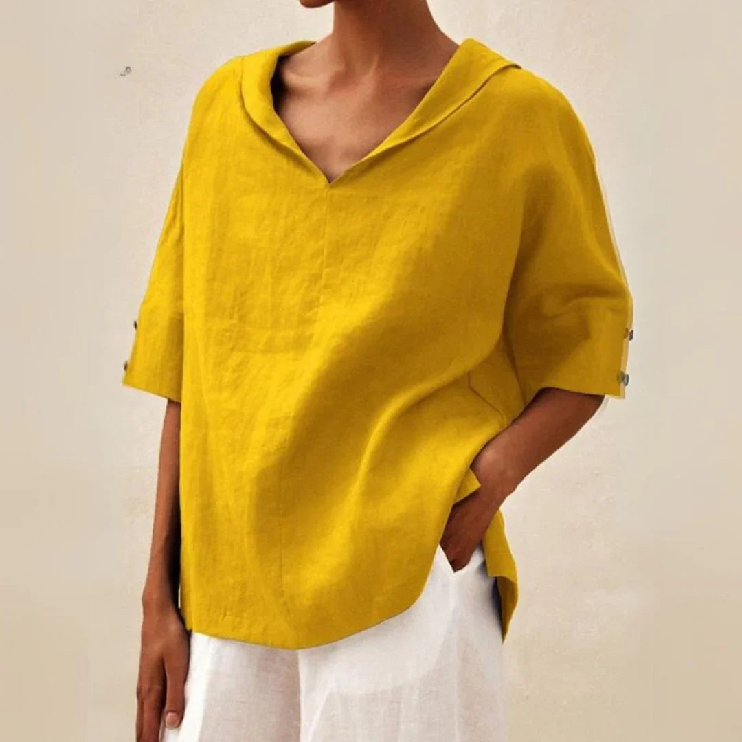 Image of Women's V-Neck Short Sleeve Blouse