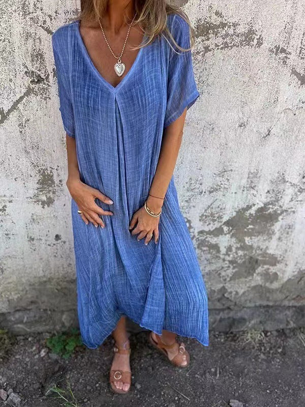 Image of Women's V-Neck Sundress Midi Dress