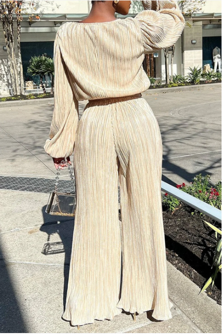 Image of Women's Wide Leg Long Sleeve Set