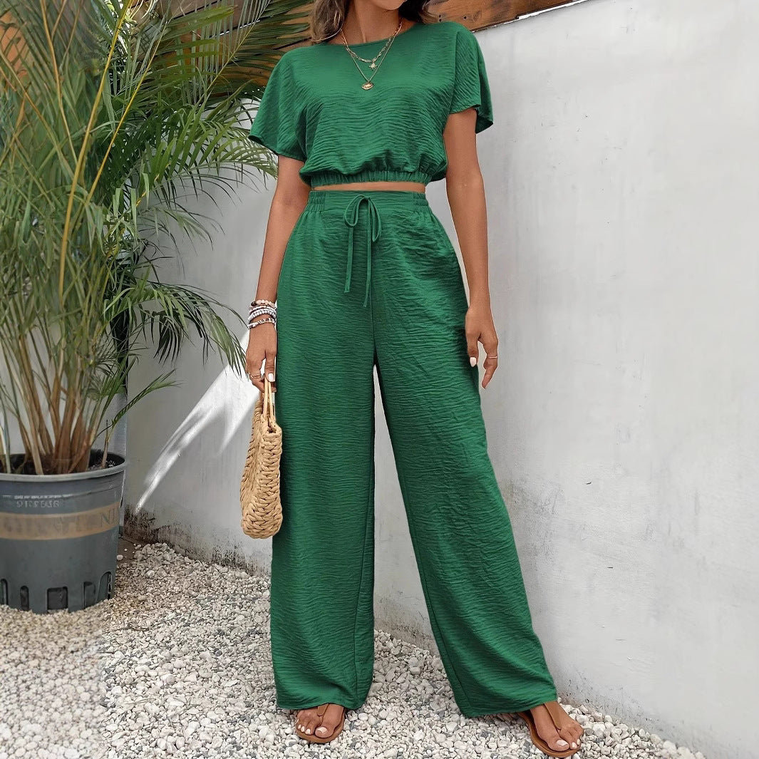 Image of Women's Wide-Leg Two-Piece Set