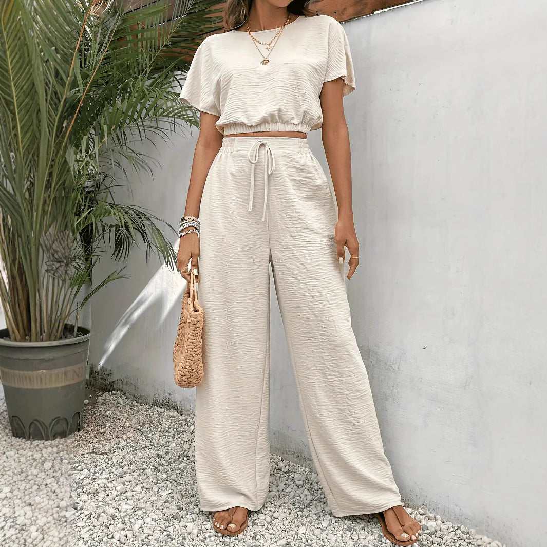 Image of Women's Wide-Leg Two-Piece Set