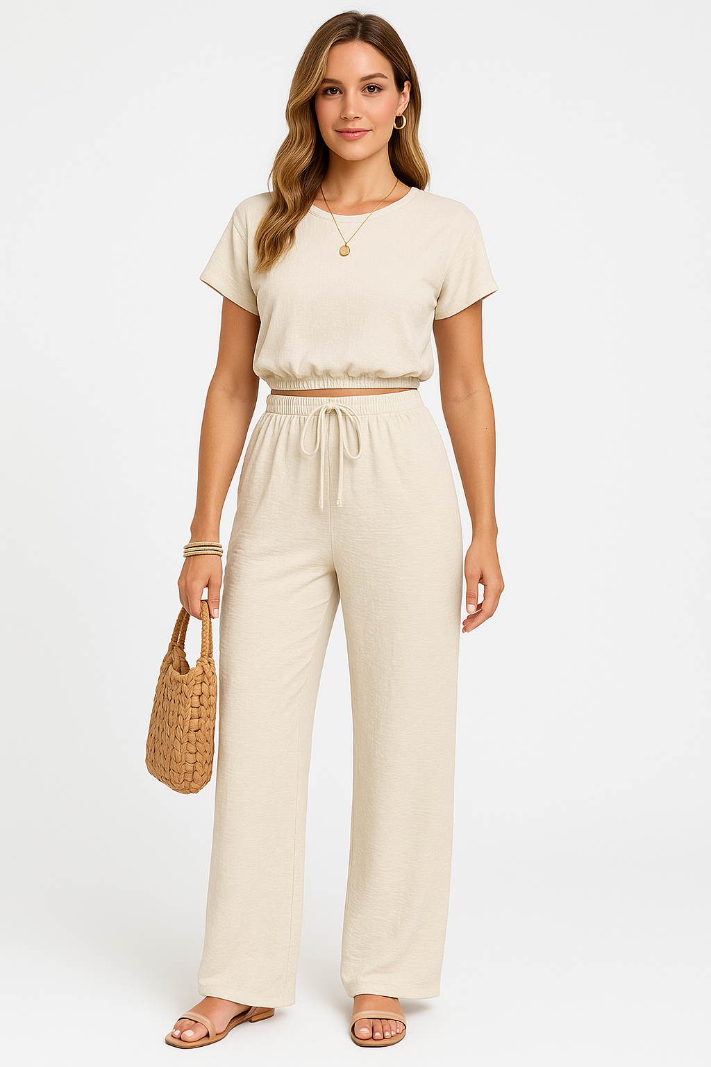 Image of Women's Wide-Leg Two-Piece Set