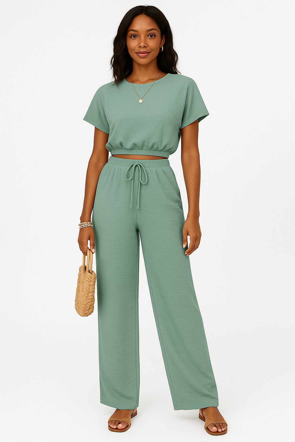 Image of Women's Wide-Leg Two-Piece Set