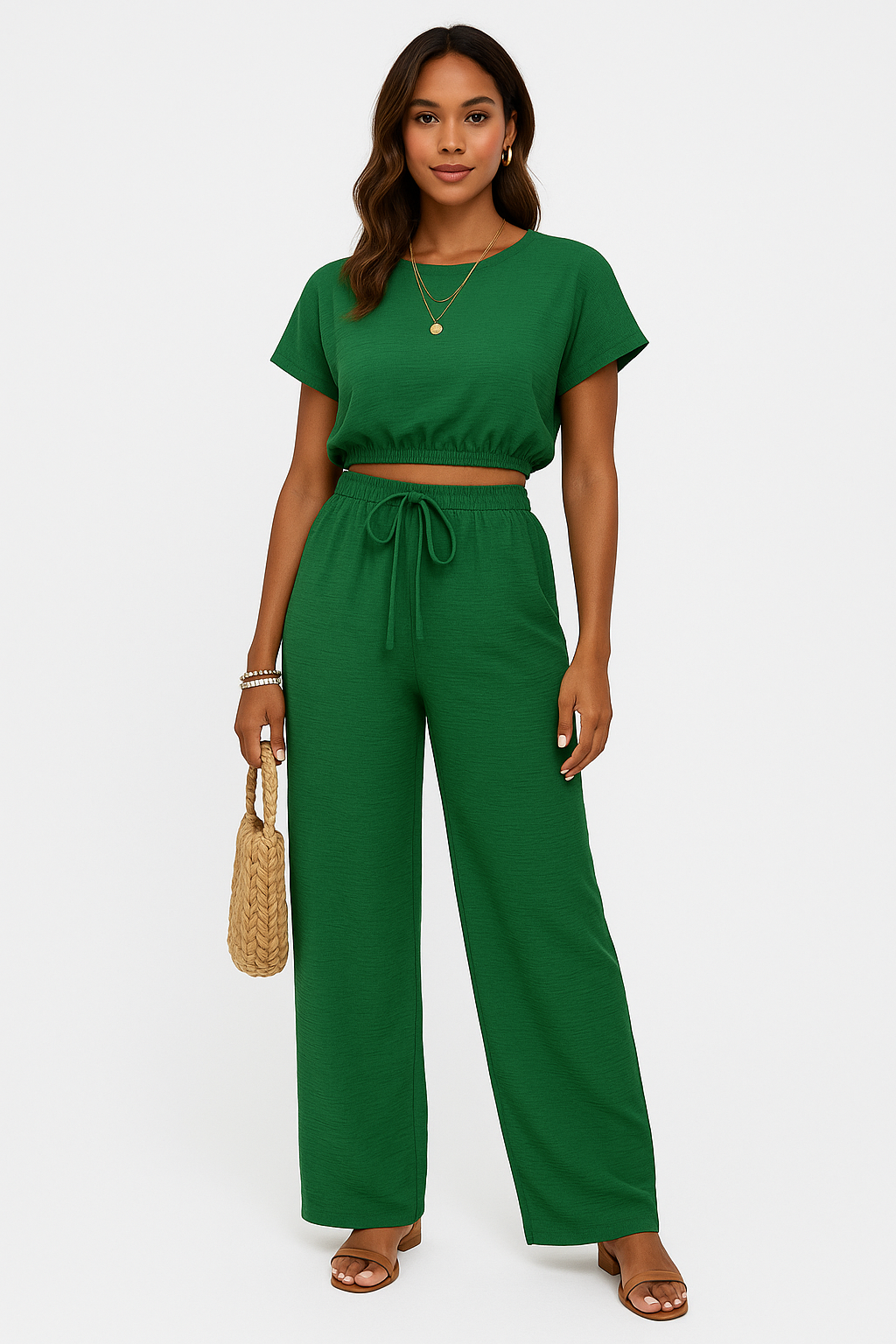 Image of Women's Wide-Leg Two-Piece Set