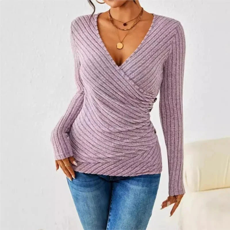 Image of Women's Wrap Long Sleeve Top