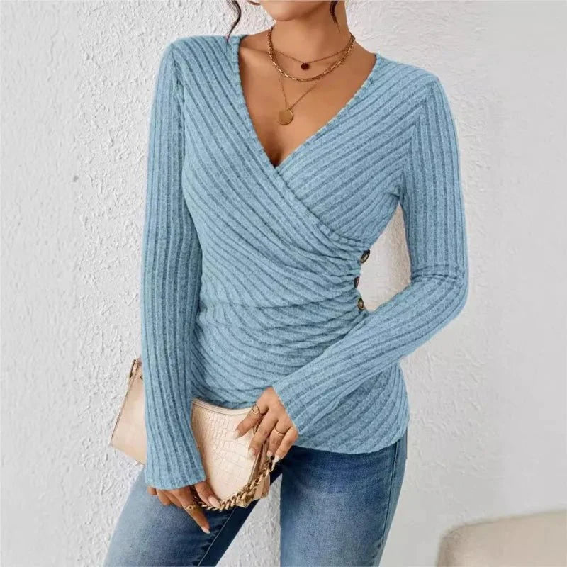 Image of Women's Wrap Long Sleeve Top