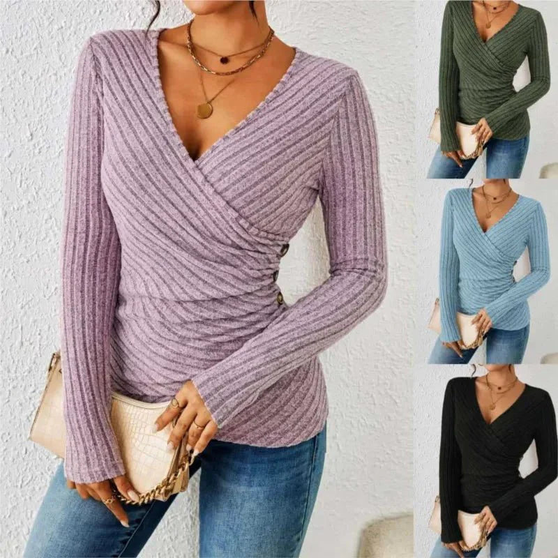 Image of Women's Wrap Long Sleeve Top