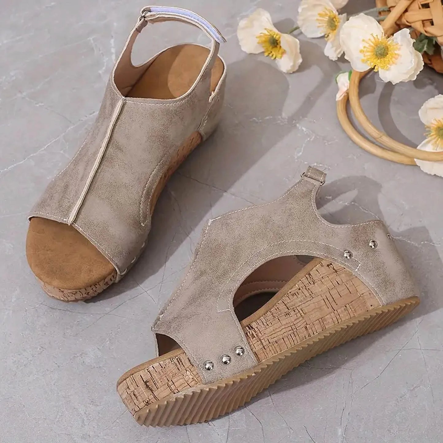 Women's Orthopedic Peep Toe Sandals - Image 1